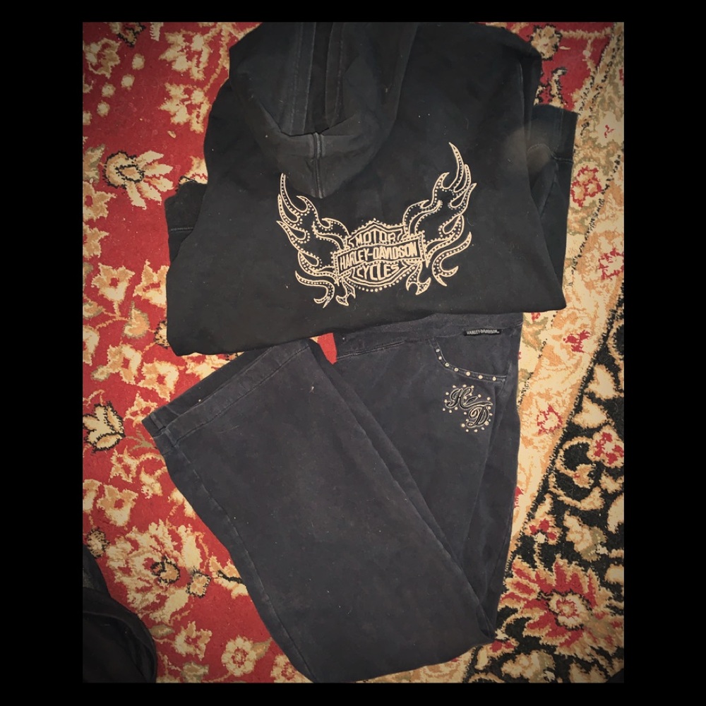Harley Davidson Women’s matching outfit rhinestone